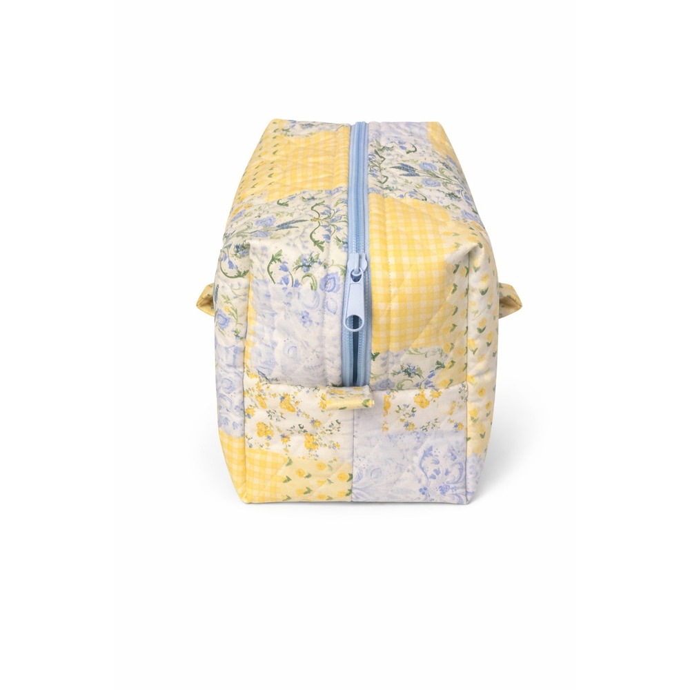 Quilted Patchwork Makeup Bag Floral Cosmetic Pouc… - image 4